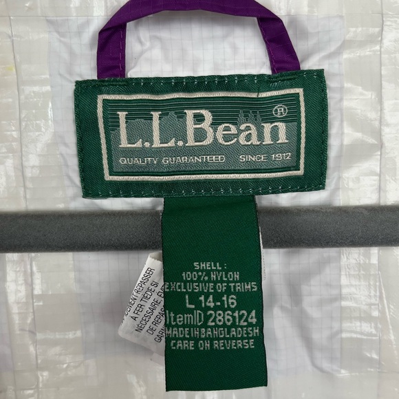 L.L. Bean Girls Large 14-16 Purple Rain Jacket - Picture 4 of 11